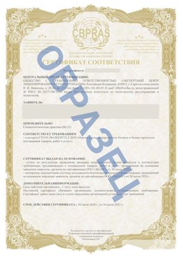 Образец Сертификат СТО 01.064.00220722.2-2020 Дальнегорск Сертификат СТО 01.064.00220722.2-2020 